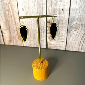 Vintage Kendra Scott Sky Earrings in Banded Black Agate